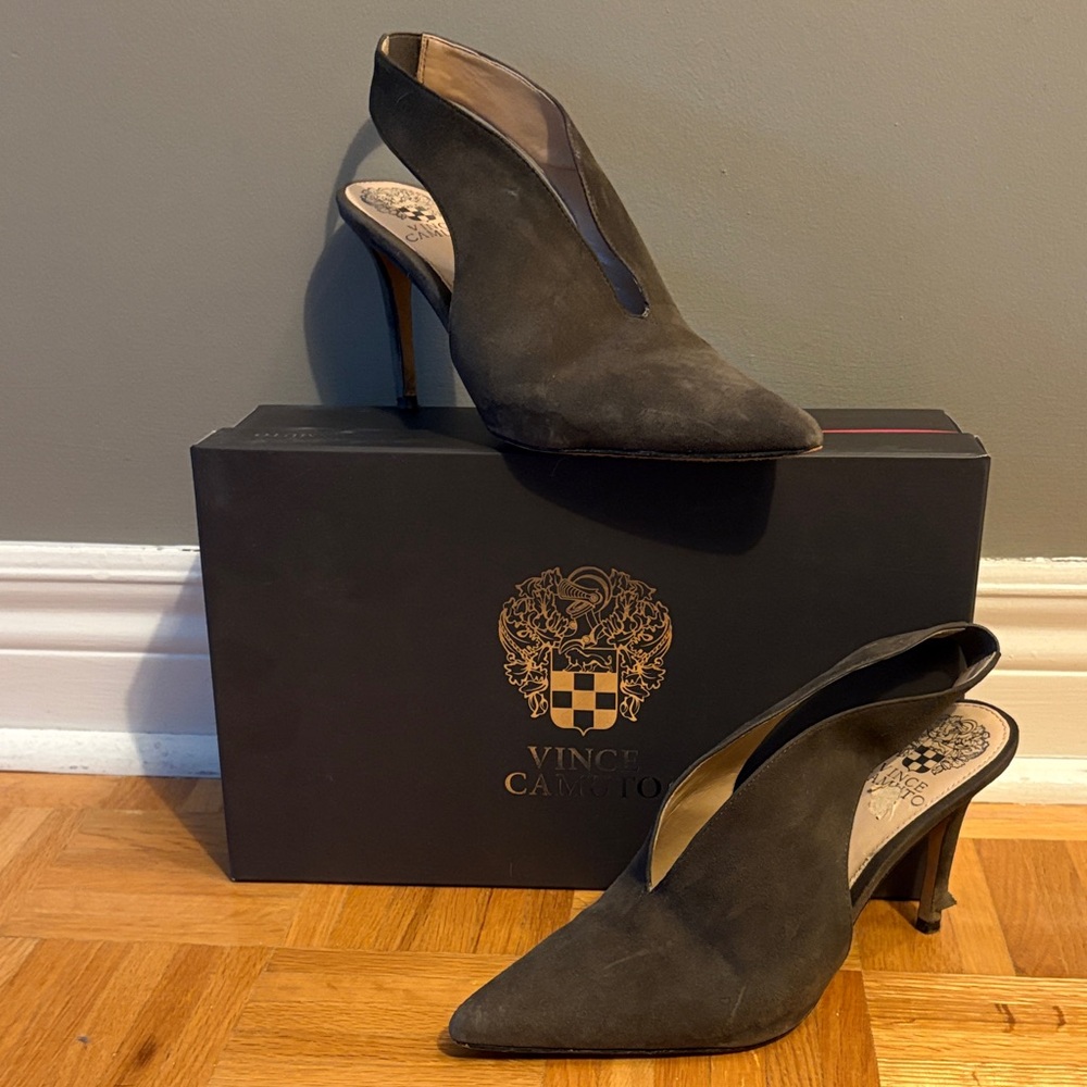 Vince Camuto Black Suede Pointed Heels
